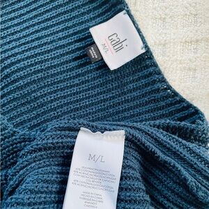 Cabi style 3683 Sapphire Teal Oversized  Women's Sweater Flex Poncho M/L